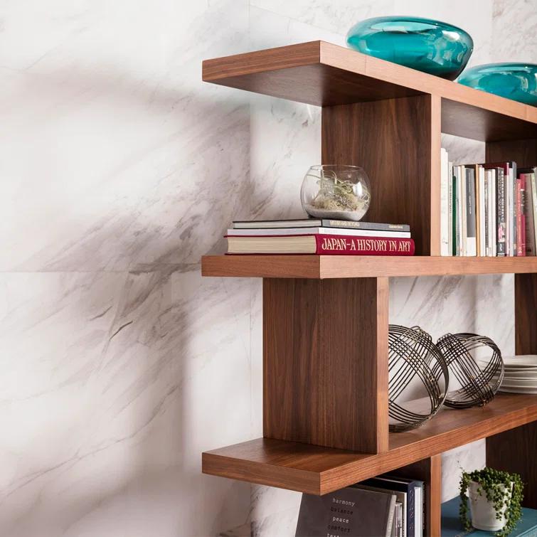 Modern Staggered Bookshelf (63")