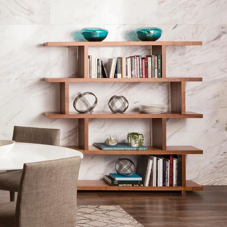 Modern Staggered Bookshelf (63")