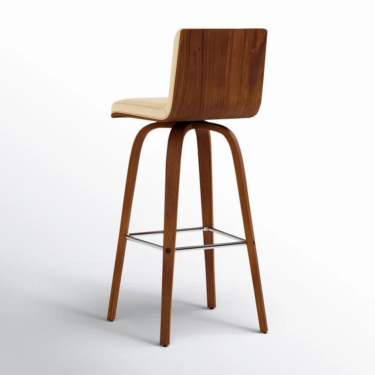 Biance Solid Wood Swivel Bar & Counter Stool