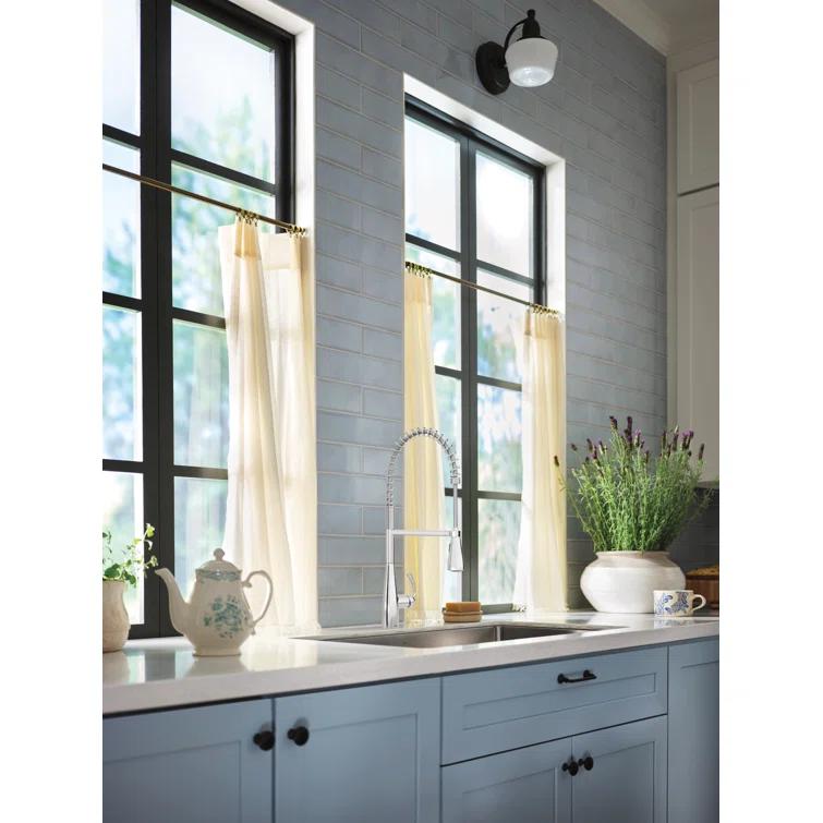Moen Essie Pre-Rinse Spring Pull Down Single Handle Kitchen Faucet with Power Clean Technology and Soap Dispenser