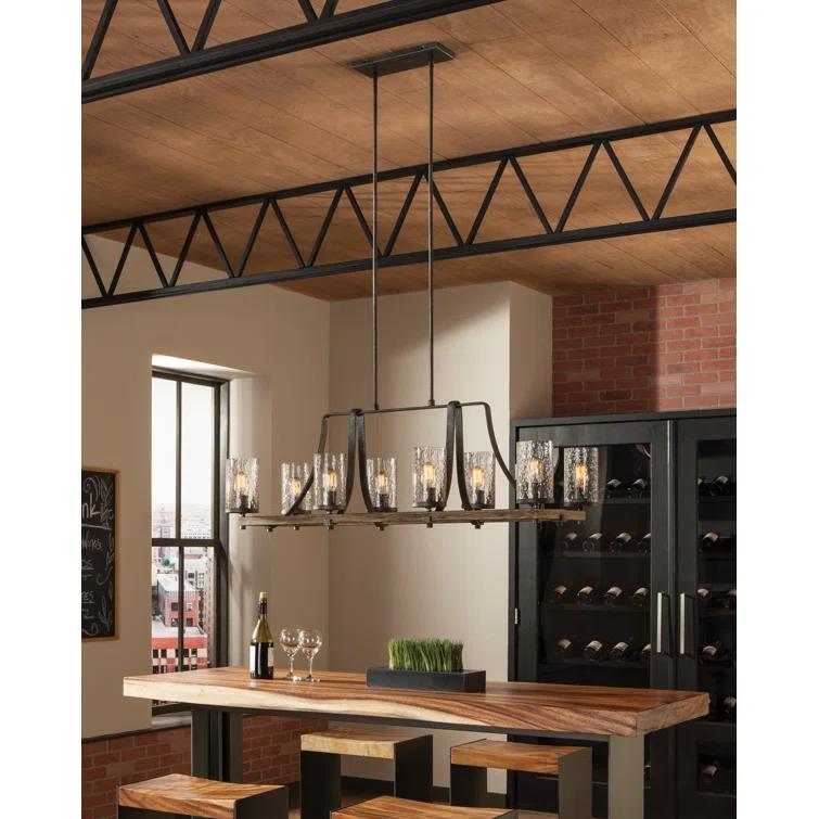 Steffens Wood & Iron Linear Chandelier (46")