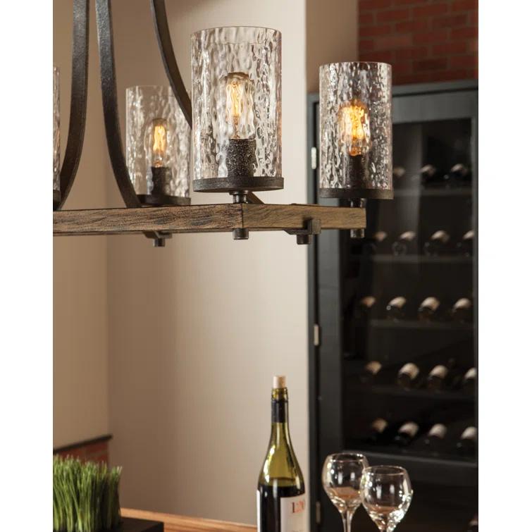Steffens Iron & Textured Glass Chandelier (24"-48")