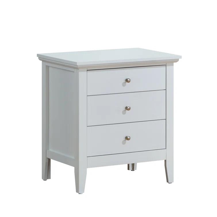 Hammond 3 - Drawer Nightstand Bed Side Table Wood Nightstand Small Bedside Table And Dresser