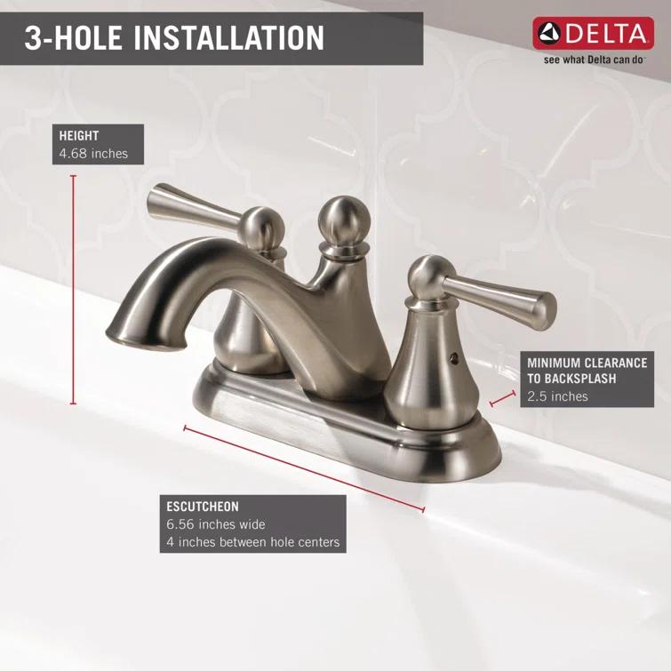 Haywood Centerset Bathroom Faucet with Drain Assembly, 2-handle Bathroom Sink Faucet