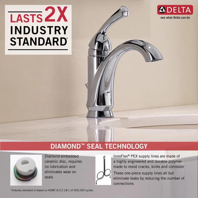 Haywood Single Hole Bathroom Faucet with Drain Assembly, Single Handle Bathroom Sink Faucet
