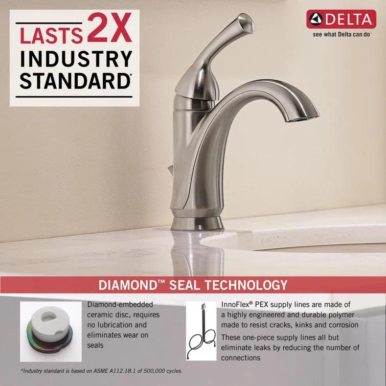 Haywood Single Hole Bathroom Faucet with Drain Assembly, Single Handle Bathroom Sink Faucet