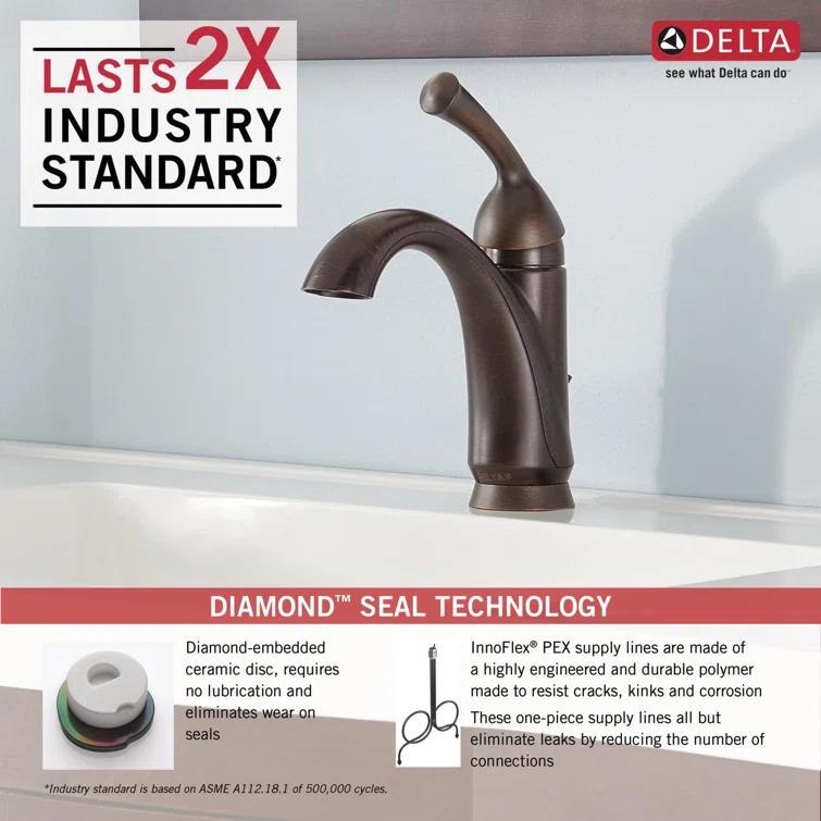 Haywood Single Hole Bathroom Faucet with Drain Assembly, Single Handle Bathroom Sink Faucet