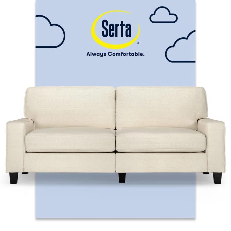 Serta Palisades 78" Track Arm Sofa, Easy Care Fabric, Soft Pillow Back, Pocket Coil Seat Cushions