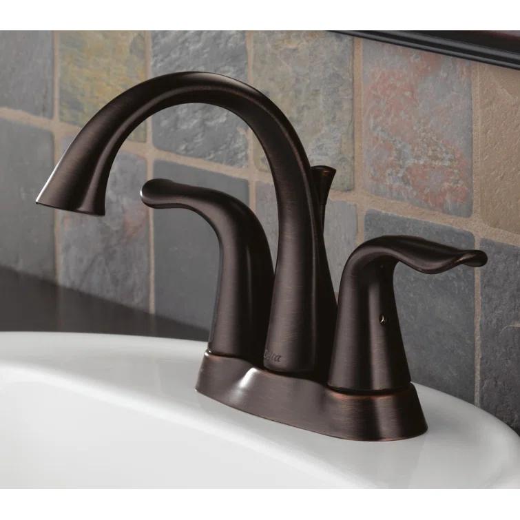 Lahara Centerset Bathroom Faucet with Drain Assembly, 2-handle Bathroom Sink Faucet