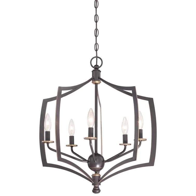 Chandelier 5 Light Downton Bronze/Gold In Transitional Style 23.75 Inches Tall By 23 Inches Wide     -Traditional Installation Minka Lavery 4375-579