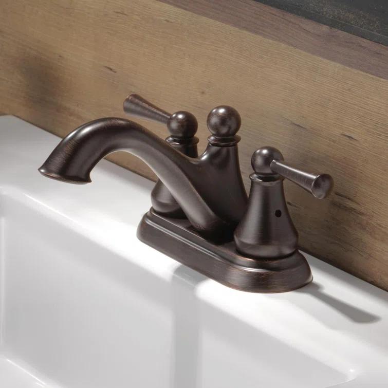 Haywood Centerset Bathroom Faucet with Drain Assembly, 2-handle Bathroom Sink Faucet