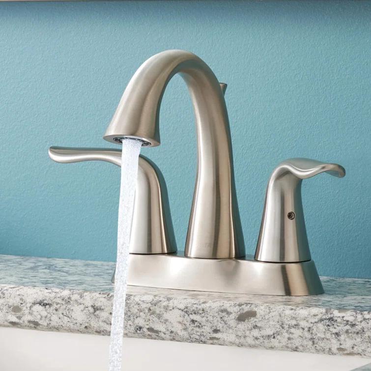 Lahara Centerset Bathroom Faucet with Drain Assembly, 2-handle Bathroom Sink Faucet