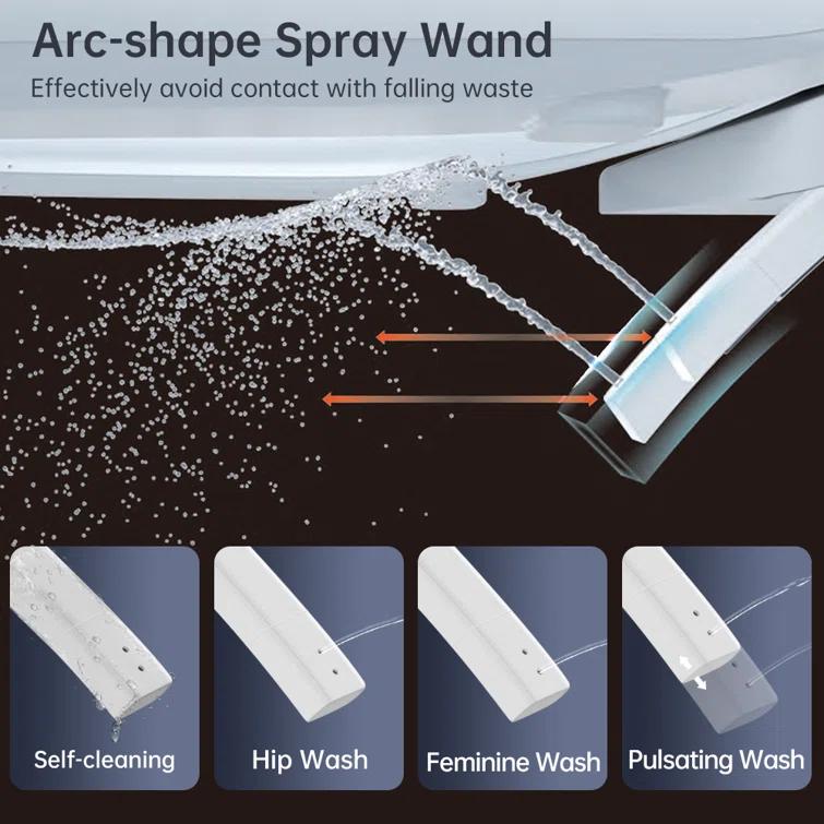 EPLO Smart Toilet Bidet – Auto Open/Close, 1000g MaP Flush Score, Auto Urinal Flush for Men, ADA Compliant Comfort Height, Built-in Tank, Heated Seat, Moving Dryer, Elongated Design, Blackout Flush