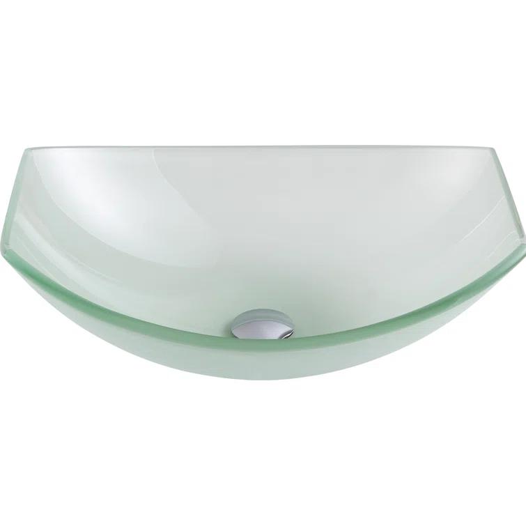 ANZZI Pendant 14.6'' Clear Tempered Glass Specialty Bathroom Sink