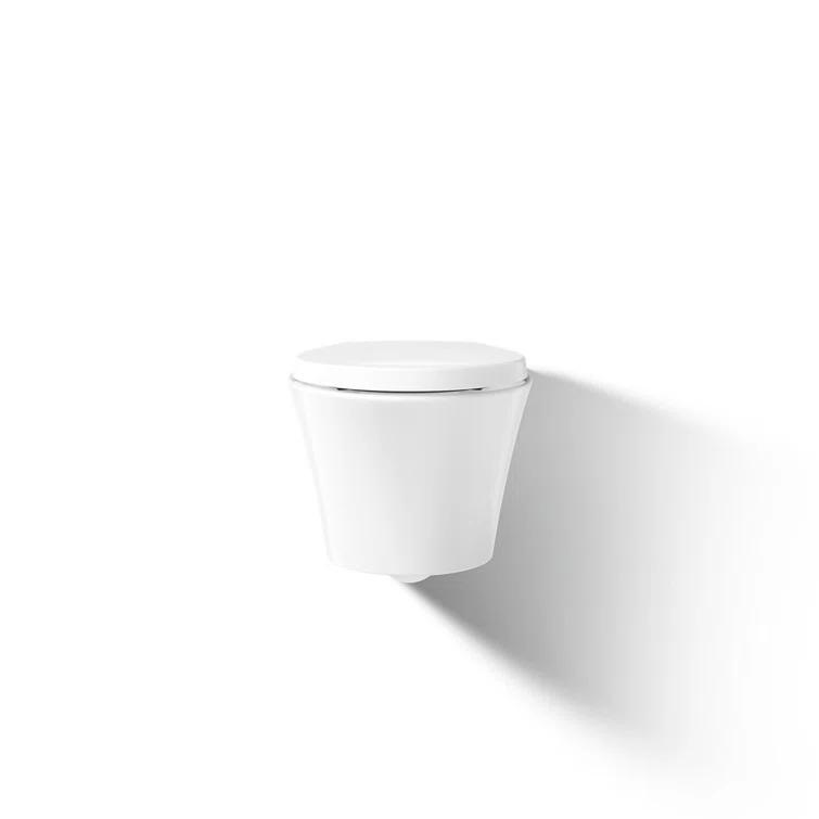 Veil Wall-Hung Compact Elongated Toilet, Dual-Flush