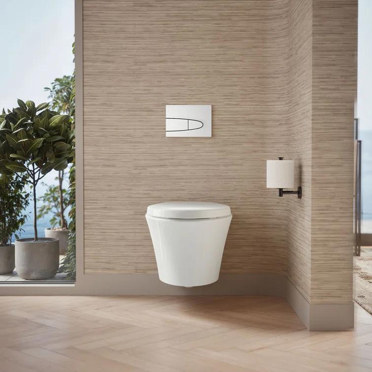 Veil Wall-Hung Compact Elongated Toilet, Dual-Flush