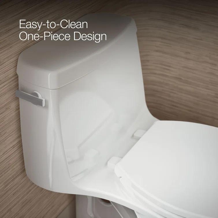 Kohler Santa Rosa Comfort Height One-Piece Compact Elongated 1.28 Gpf Toilet With Revolution 360 Swirl Flushing Technology And Continuousclean St K-30812-0