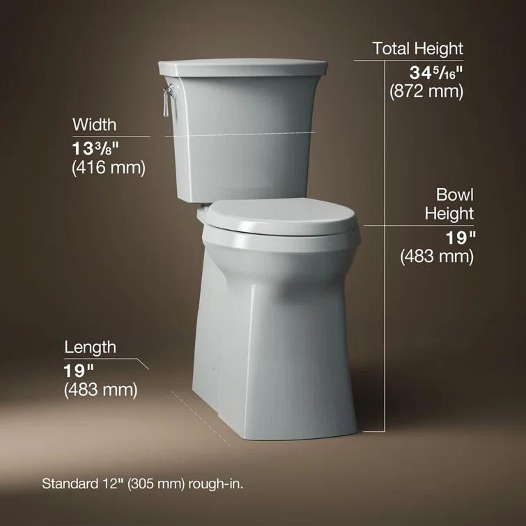 Betello 1.28 GPF (Water Efficient) Elongated Two-Piece Toilet (Seat Not Included)