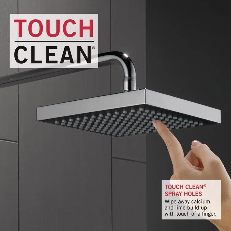 Universal Showering Components Square Single-Spray Rain Shower Head, Rainfall Shower Head 1.8 GPM