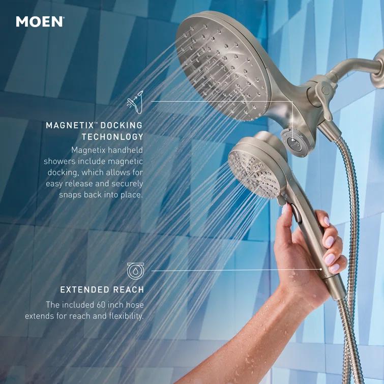 Moen Engage Tub and Shower Faucet with Magnetix Dual Shower Heads, Valve Included
