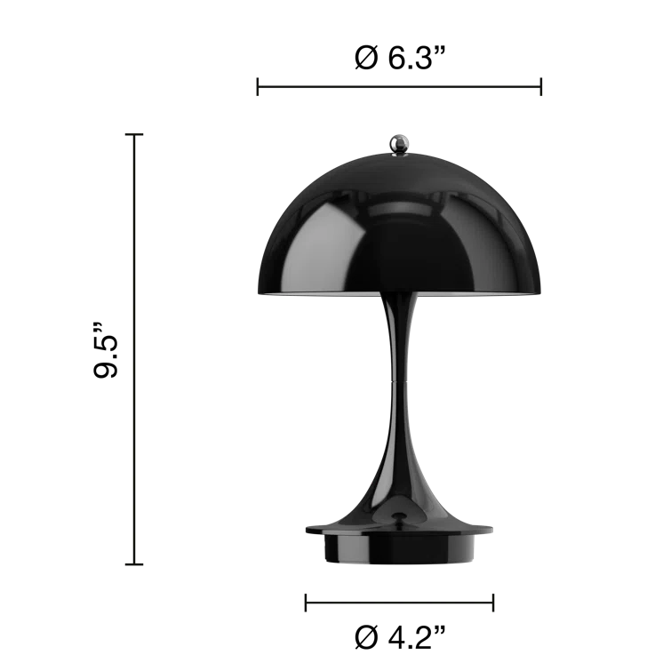 Black Acrylic Cordless Portable Outdoor Table Lamp