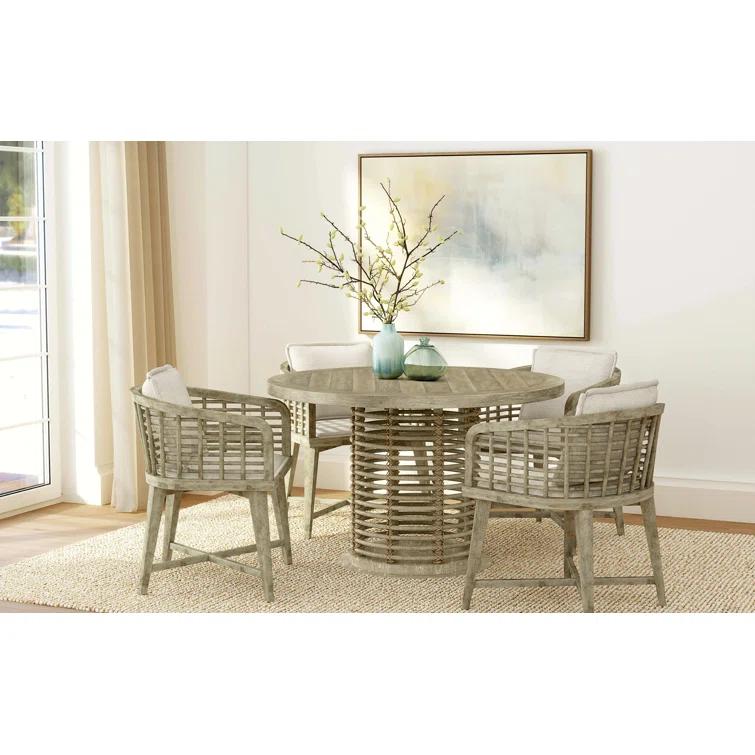 Anders Round Reclaimed Wood Pedestal Dining Table (48"- 60")