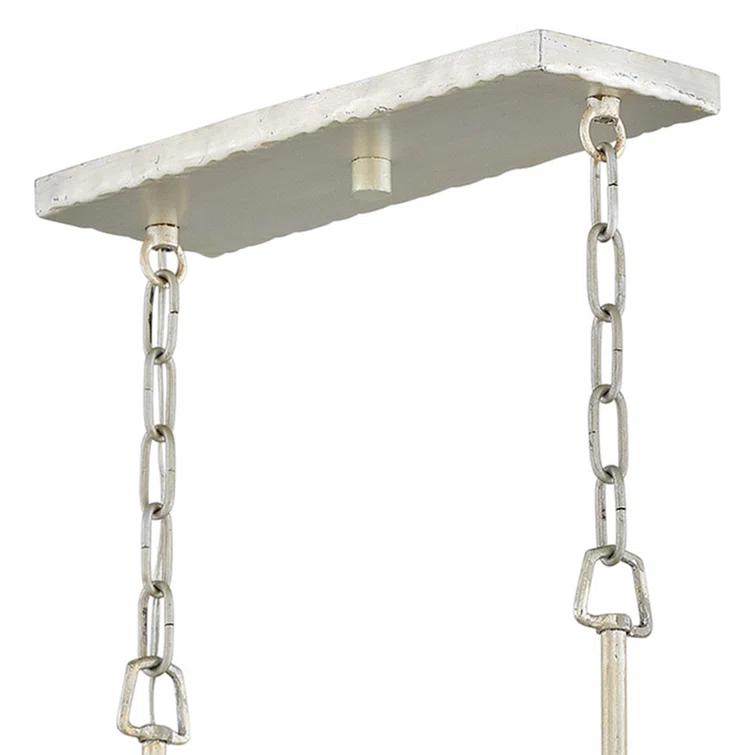 -Eight Light Linear Oval Chandelier In Transitional Style-24.25 Inches Wide By 23.75 Inches Tall-Silver Leaf Finish Fredrick Ramond Lighting