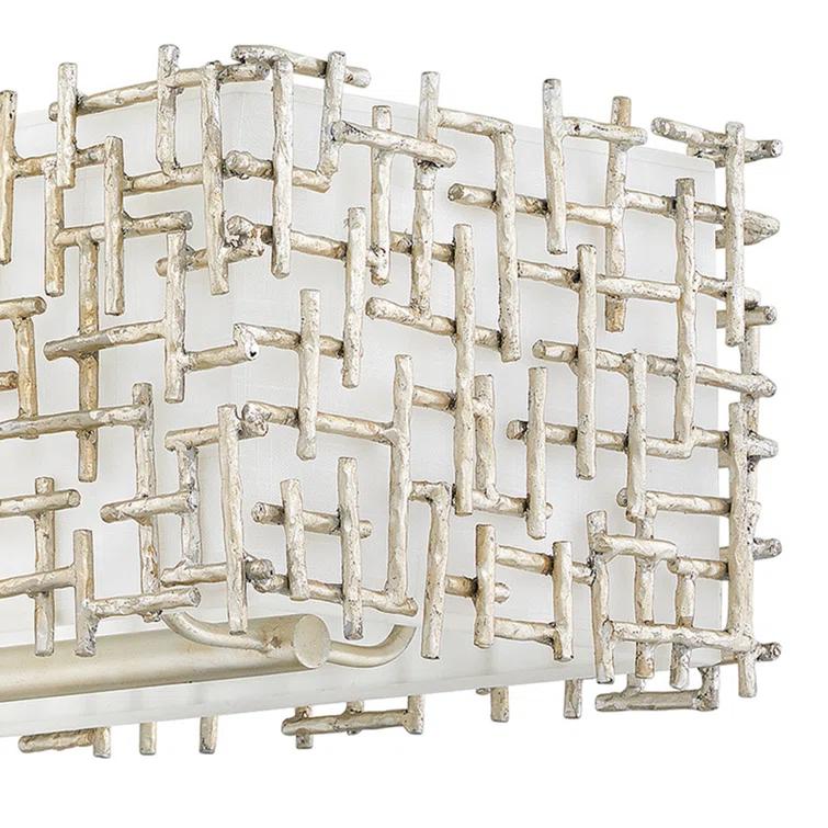 -Eight Light Linear Oval Chandelier In Transitional Style-24.25 Inches Wide By 23.75 Inches Tall-Silver Leaf Finish Fredrick Ramond Lighting