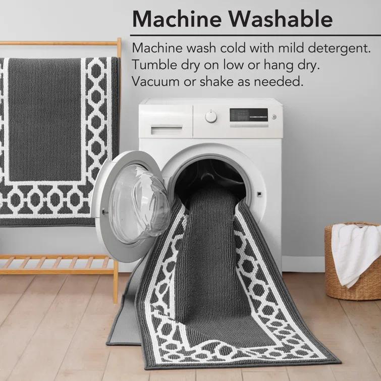 Tufted Performance Trellis Border Runner Rug