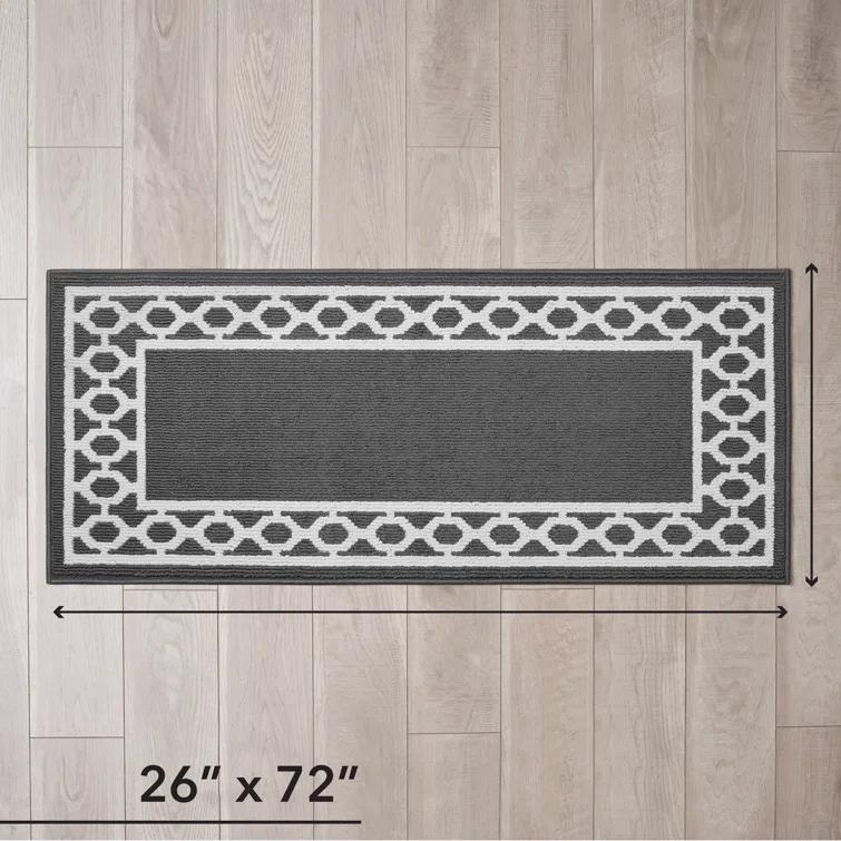 Tufted Performance Trellis Border Runner Rug