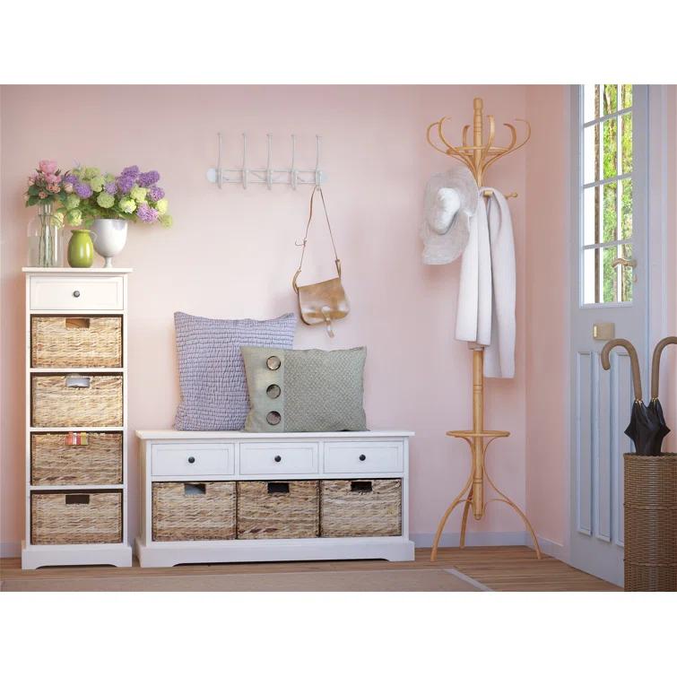 Adayla Solid Wood Drawers Storage Bench