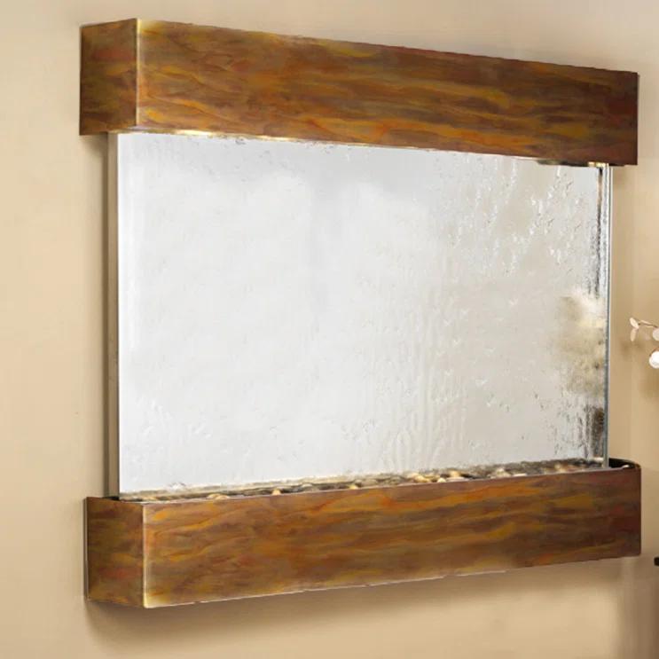Adagio Fountains Teton Falls Acrylic Weather Resistant Wall Base Fountain with Light