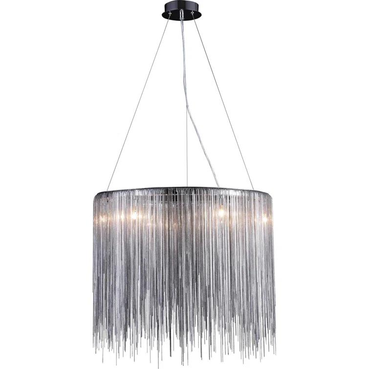Elegant Chrome 24" LED Chandelier with Flowing Jewelry Chains