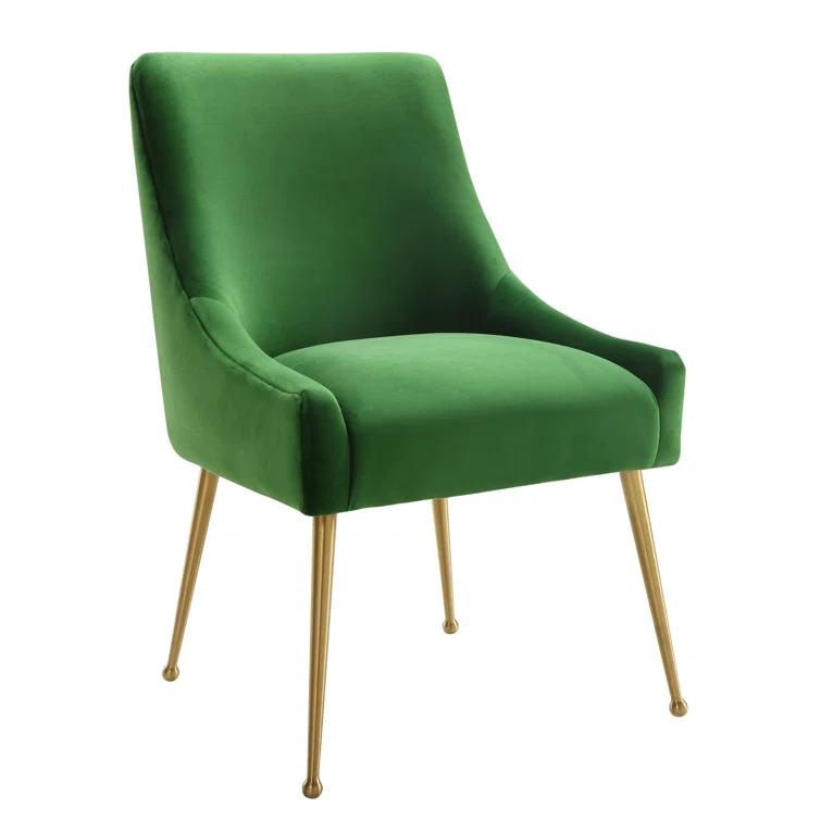 Beatrix 19'' H Velvet Upholstered Metal Parsons Chair