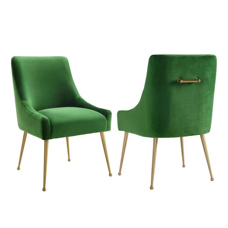 Beatrix 19'' H Velvet Upholstered Metal Parsons Chair