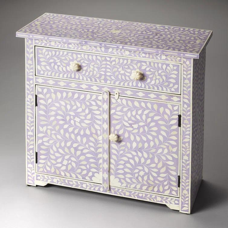 Vivienne Lavender Bone Inlay Console Chest, Purple