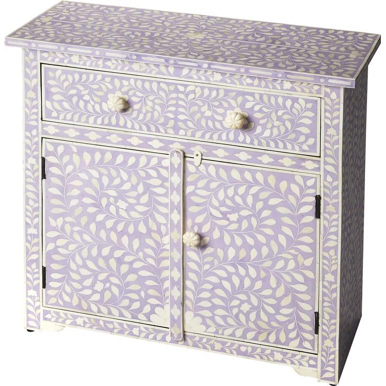 Vivienne Lavender Bone Inlay Console Chest, Purple
