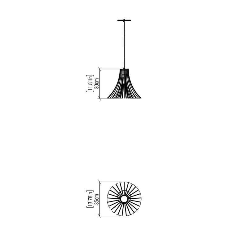 American Walnut Contemporary Wood Veneer Pendant Light