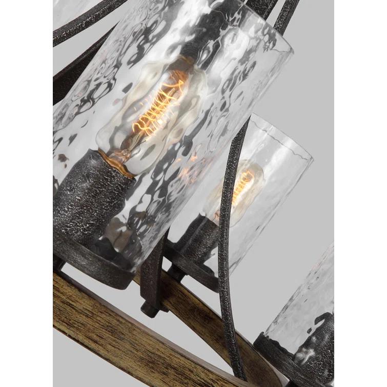 Steffens Iron & Textured Glass Chandelier (24"-48")