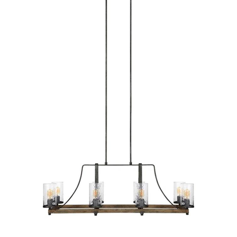 Steffens Wood & Iron Linear Chandelier (46")
