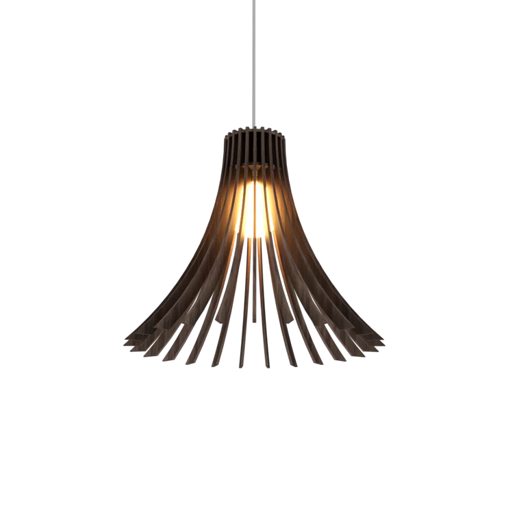 American Walnut Contemporary Wood Veneer Pendant Light