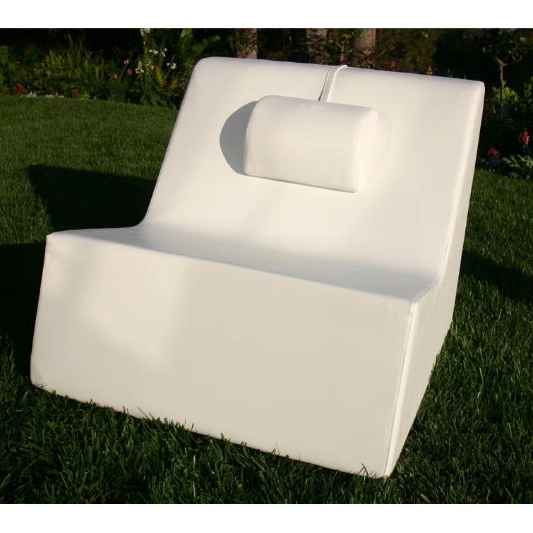 Check Premium All-Weather Wicker Outdoor Armless Lounge Chair