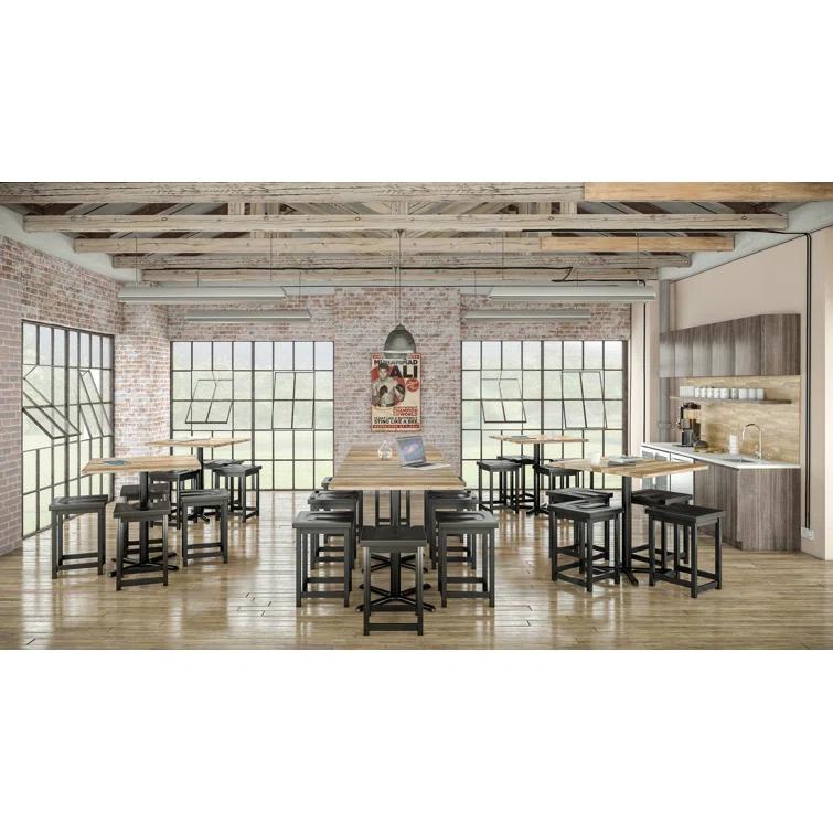Square Wood Breakroom Table