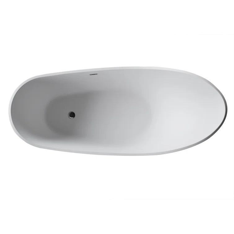 Alto 67'' x 30'' Freestanding Soaking Solid Surface Bathtub