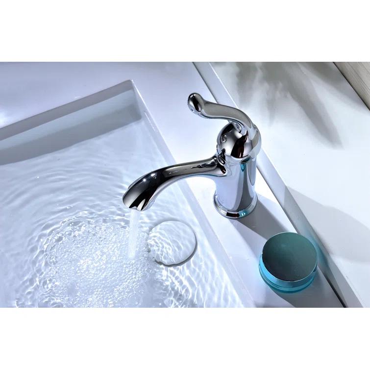 Arc Single-Hole Single-handle Bathroom Faucet with Drain Assembly