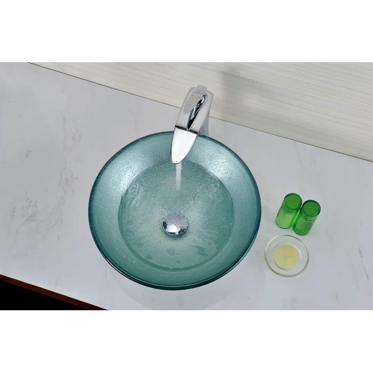 Spirito Silver/Green Circular Vessel Bathroom Sink
