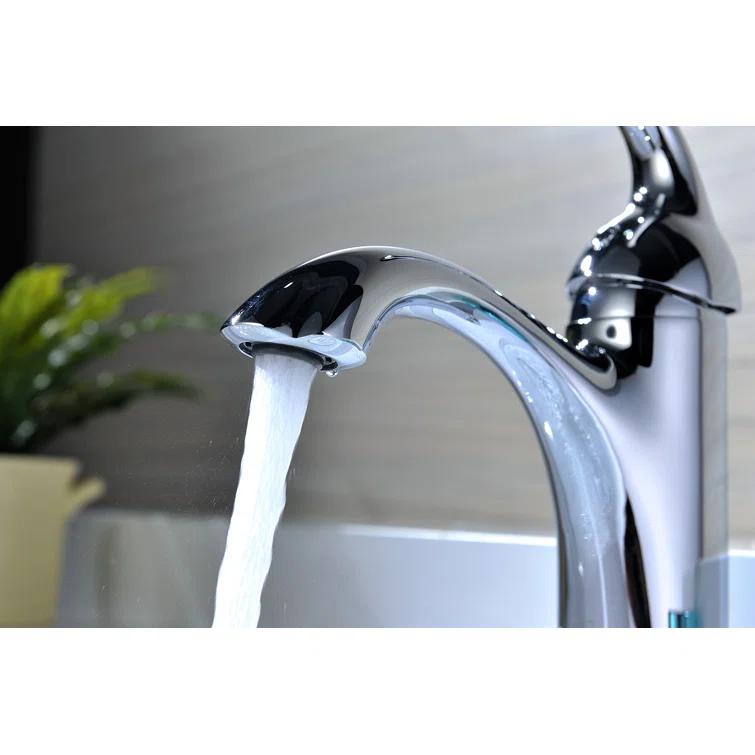 Arc Single-Hole Single-handle Bathroom Faucet with Drain Assembly