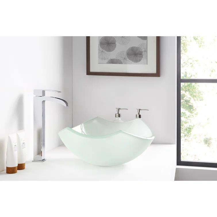 ANZZI Pendant 14.6'' Clear Tempered Glass Specialty Bathroom Sink