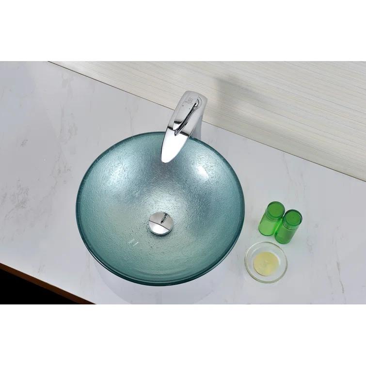 Spirito Silver/Green Circular Vessel Bathroom Sink