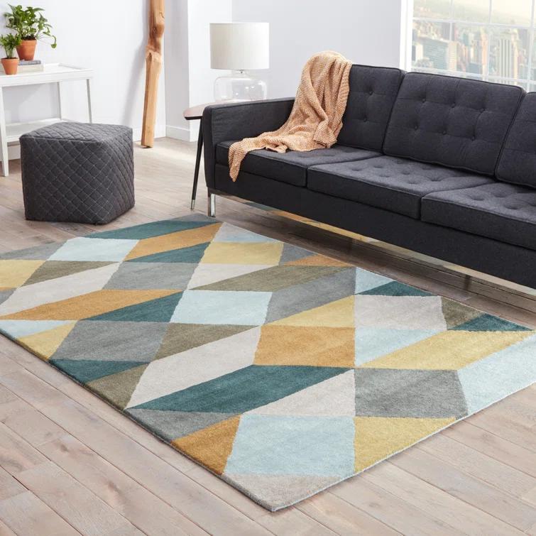 Eton Hand Tufted Wool Yellow/Gray/Orange Rug